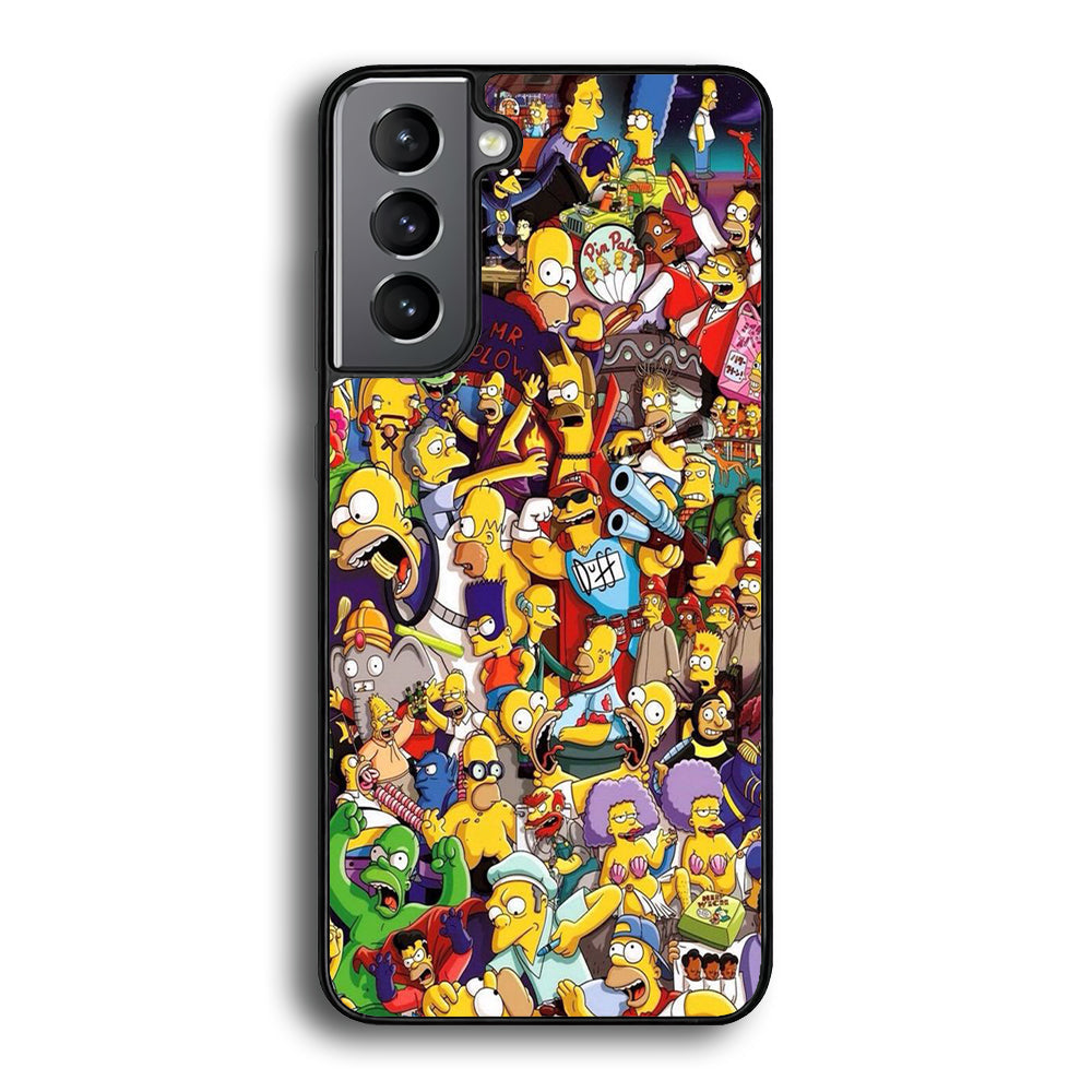 Simpson All Character Samsung Galaxy S24 Case-Phone Case-Rubber Black (2D Case)-Altracase