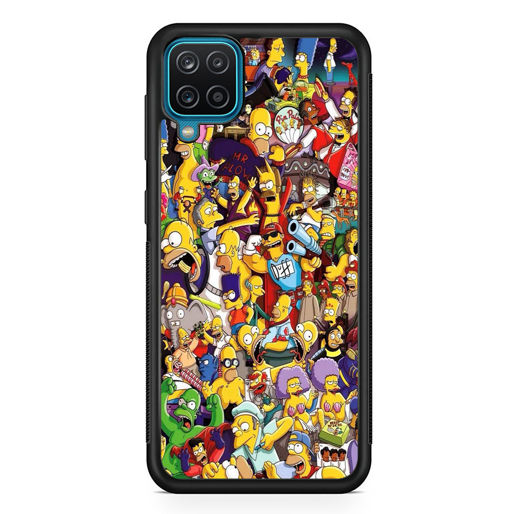 Simpson All Character Samsung Galaxy A12 Case-Phone Case-Rubber Black (2D Case)-Altracase