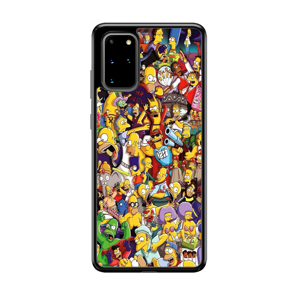 Simpson All Character Samsung Galaxy S20 Plus Case-Phone Case-Rubber Black (2D Case)-Altracase