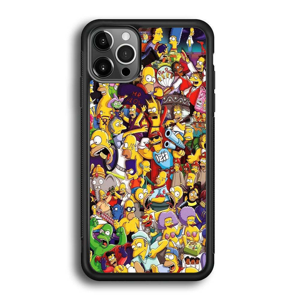 Simpson All Character iPhone 12 Pro Max Case-Phone Case-Rubber Black (2D Case)-Altracase