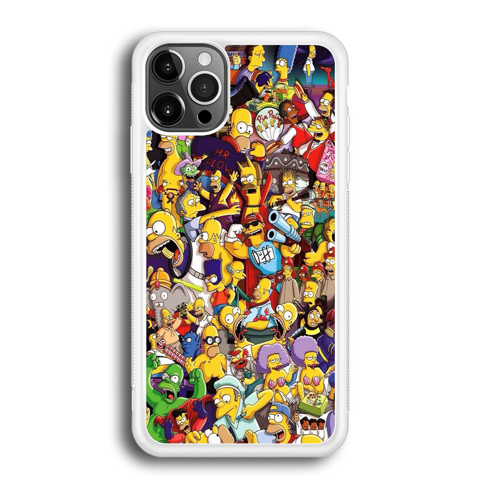 Simpson All Character iPhone 12 Pro Max Case-Phone Case-Rubber White (2D Case)-Altracase