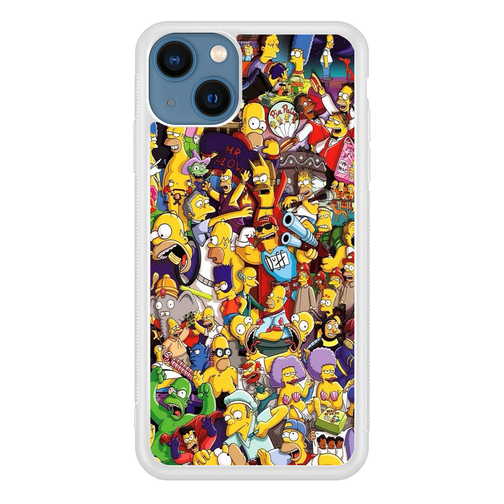 Simpson All Character iPhone 13 Mini Case-Phone Case-Rubber White (2D Case)-Altracase