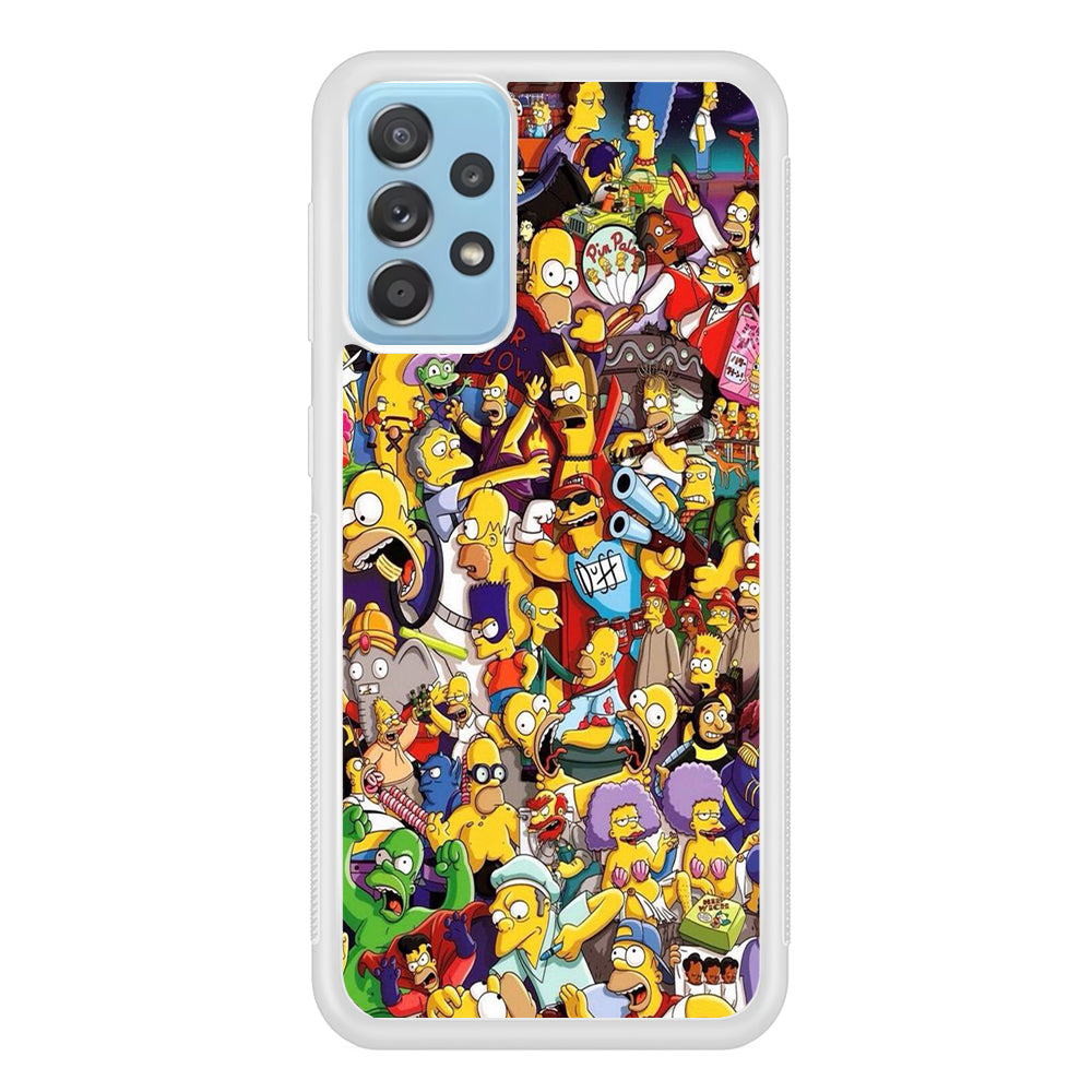 Simpson All Character Samsung Galaxy A52 Case-Phone Case-Rubber White (2D Case)-Altracase