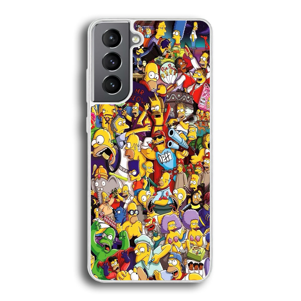 Simpson All Character Samsung Galaxy S23 Case-Phone Case-Rubber White (2D Case)-Altracase