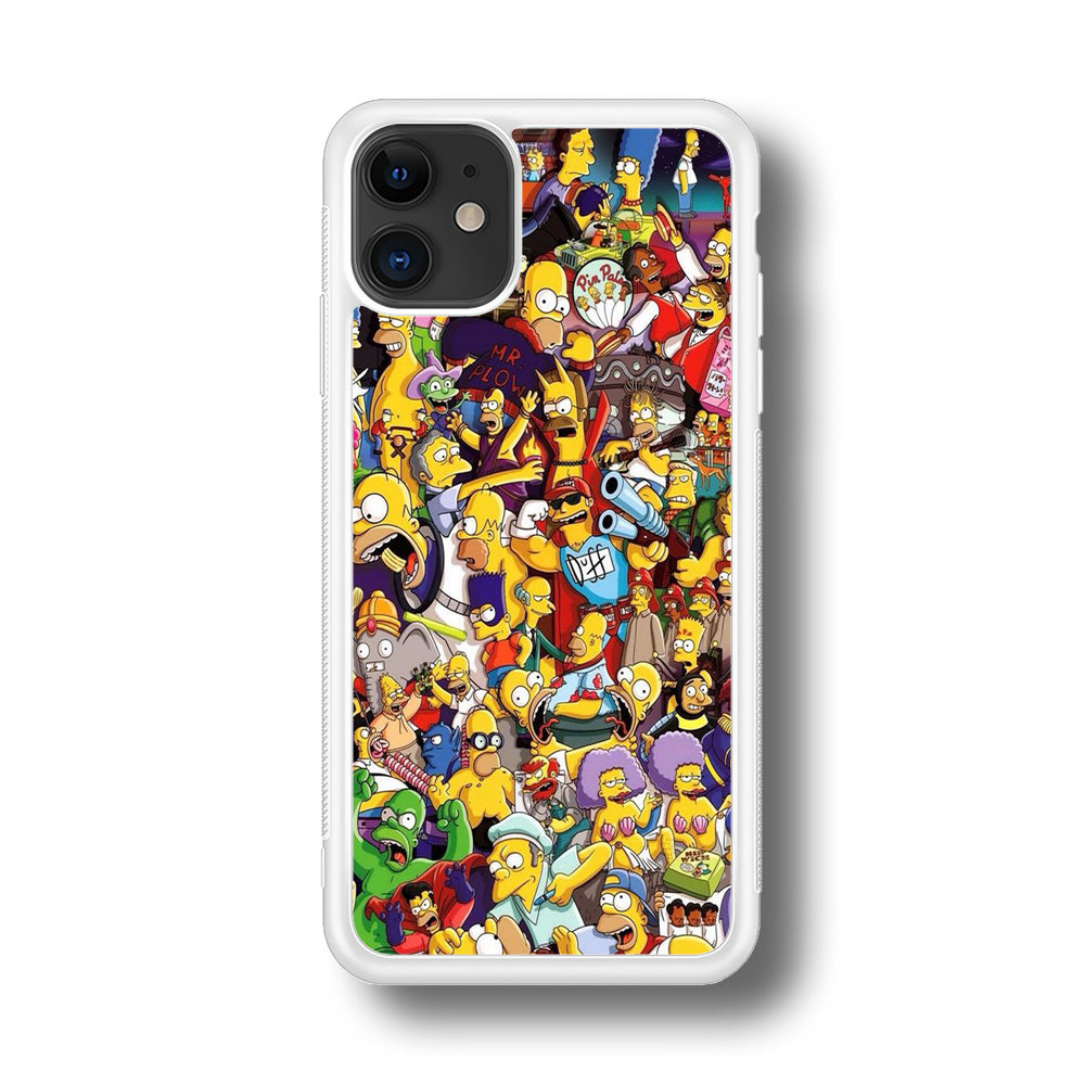 Simpson All Character iPhone 11 Case-Phone Case-Rubber White (2D Case)-Altracase