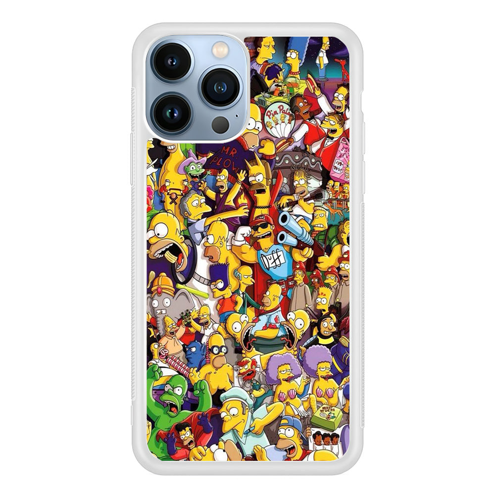 Simpson All Character iPhone 15 Pro Max Case-Phone Case-Rubber White (2D Case)-Altracase