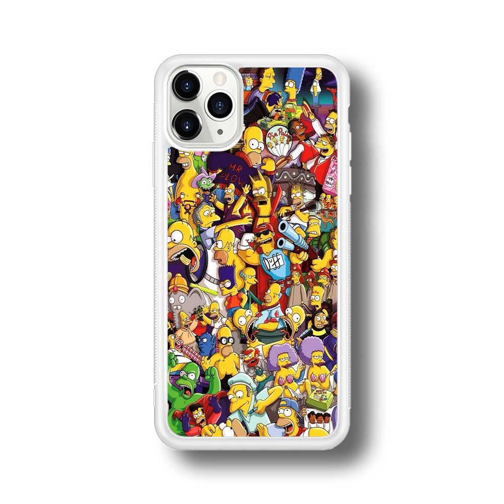 Simpson All Character iPhone 11 Pro Max Case-Phone Case-Rubber White (2D Case)-Altracase