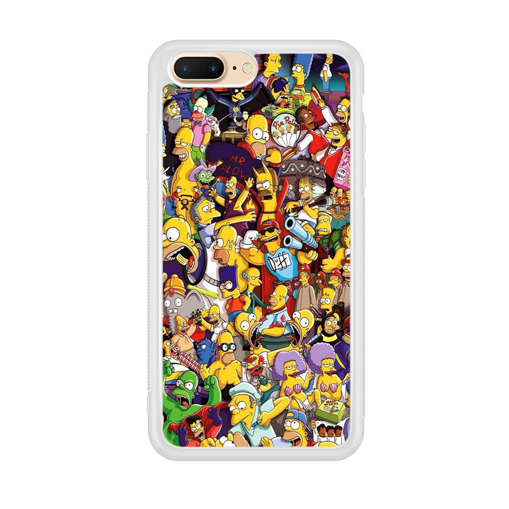 Simpson All Character iPhone 8 Plus Case-Phone Case-Rubber White (2D Case)-Altracase