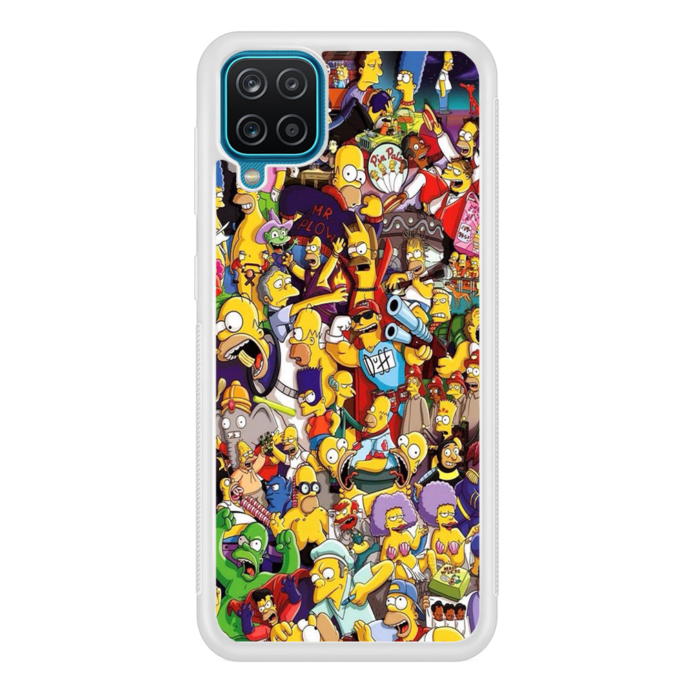 Simpson All Character Samsung Galaxy A12 Case-Phone Case-Rubber White (2D Case)-Altracase