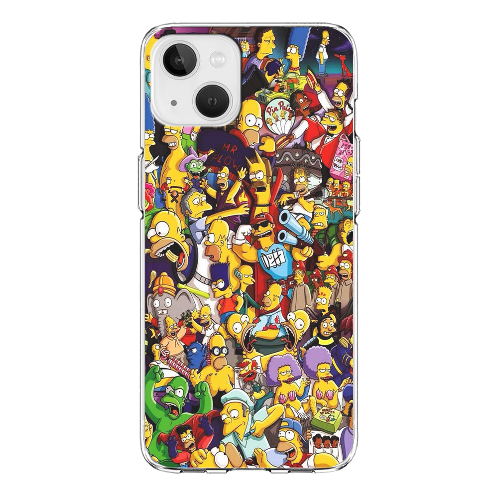 Simpson All Character iPhone 13 Mini Case-Phone Case-Clear Soft Case-Altracase