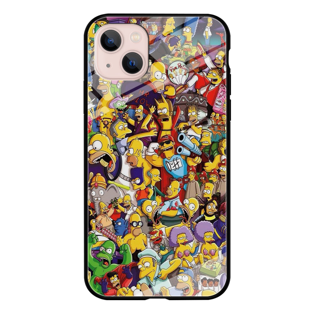 Simpson All Character iPhone 13 Mini Case-Phone Case-Tempered Glass Case-Altracase