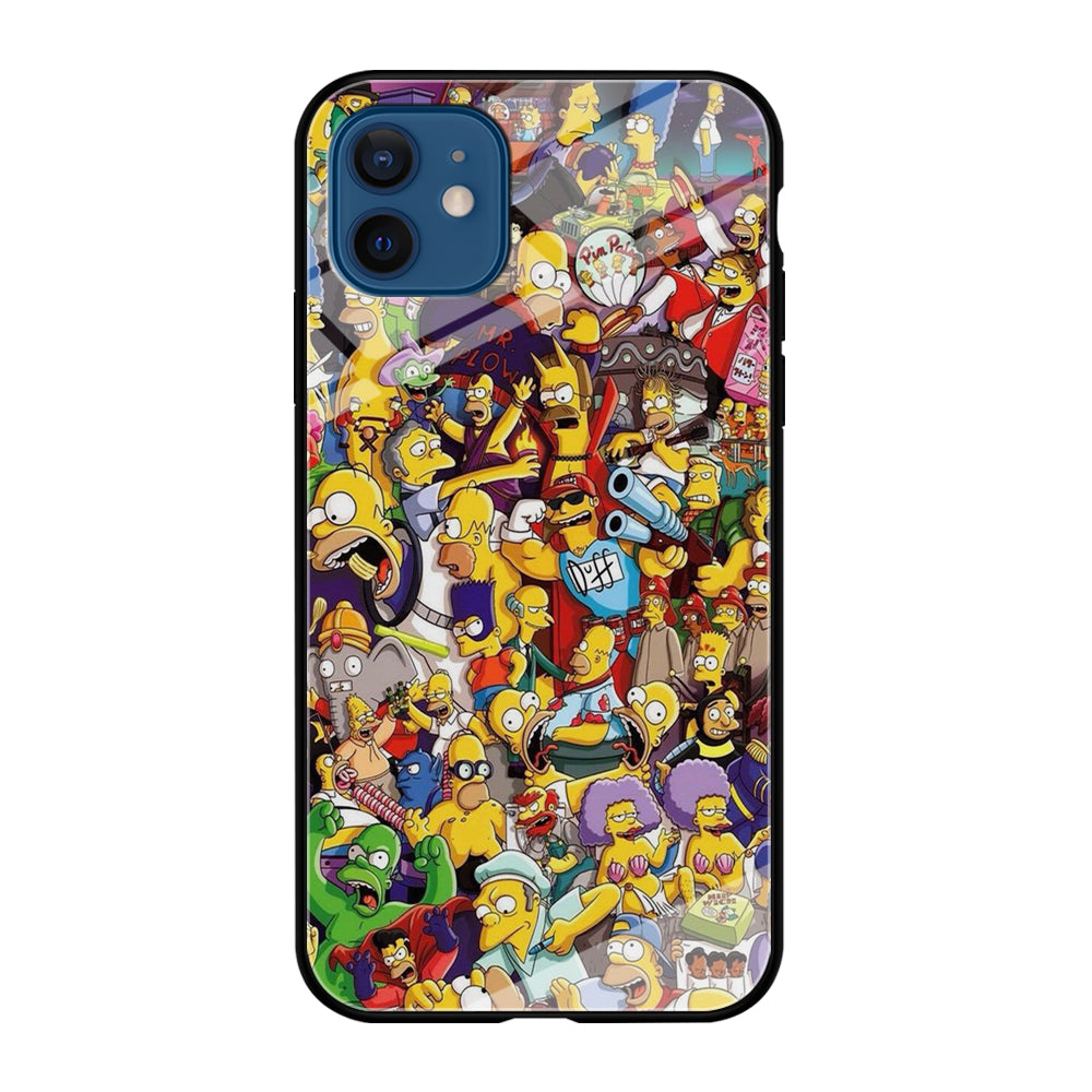 Simpson All Character iPhone 12 Case-Phone Case-Tempered Glass Case-Altracase