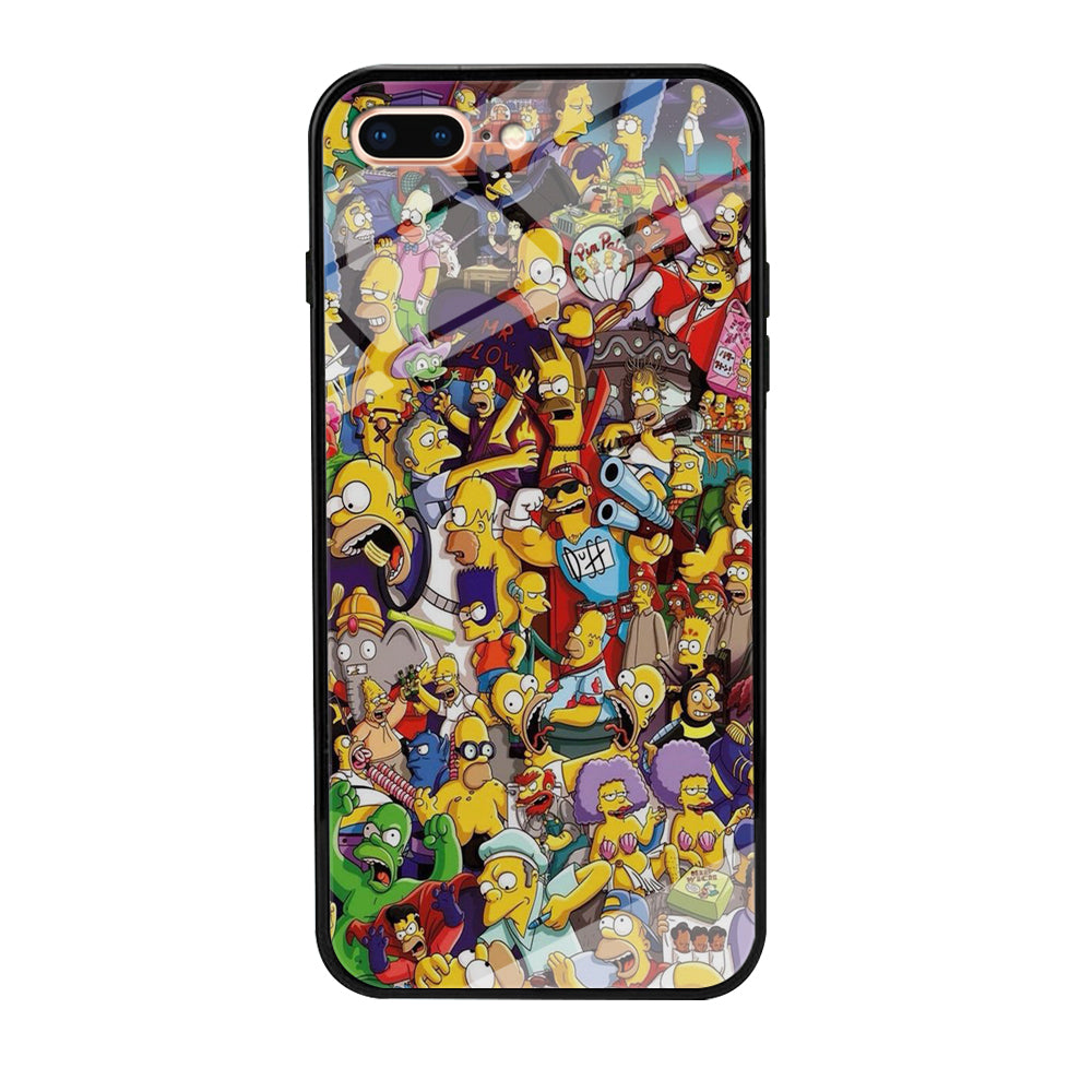 Simpson All Character iPhone 8 Plus Case-Phone Case-Tempered Glass Case-Altracase