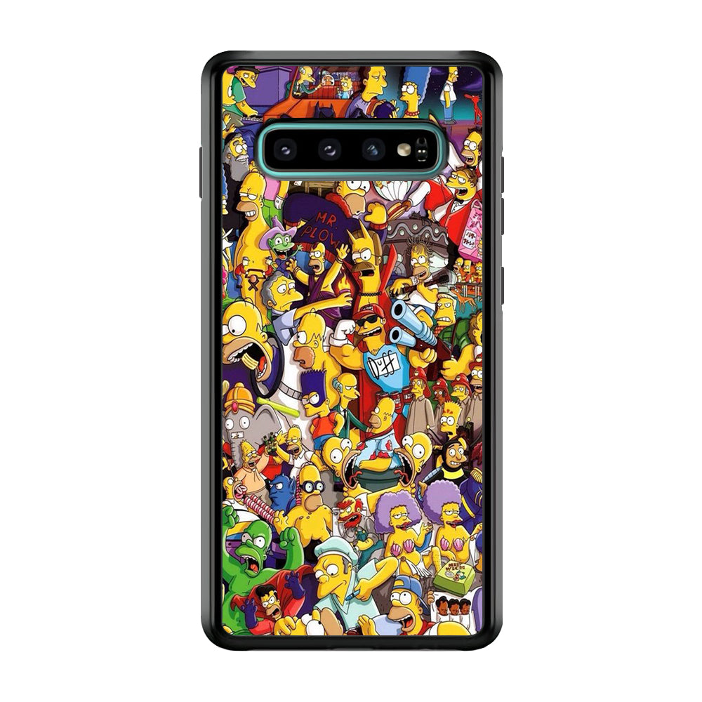 Simpson All Character Samsung Galaxy S10 Plus Case-Phone Case-Rubber Black (2D Case)-Altracase