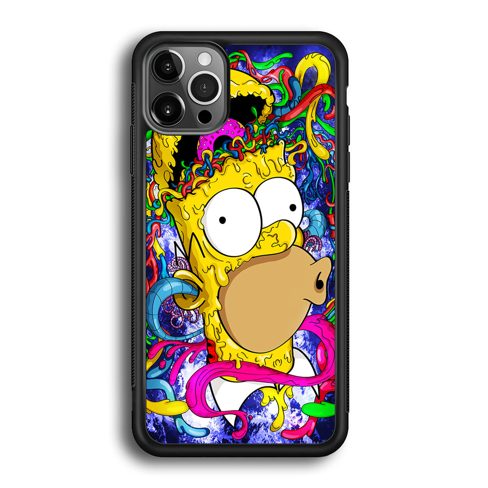 Simpson Homer Abstract iPhone 12 Pro Max Case-Phone Case-Rubber Black (2D Case)-Altracase
