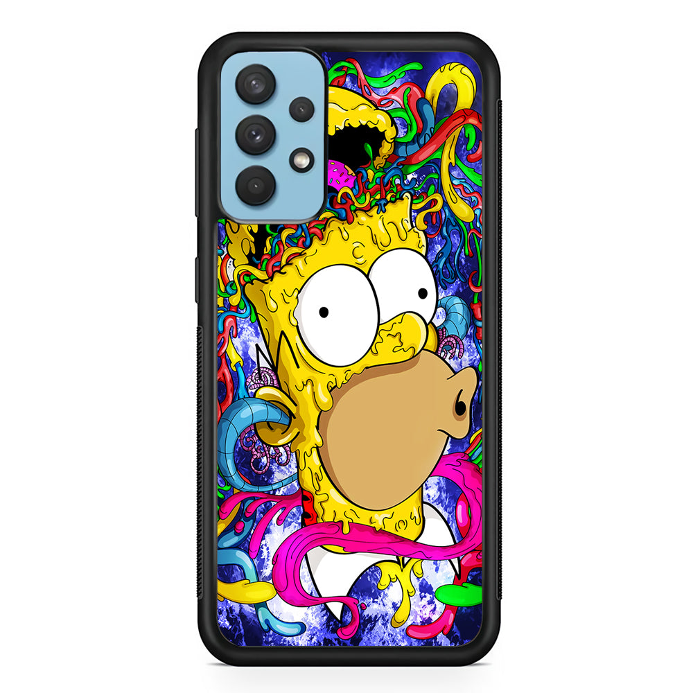Simpson Homer Abstract Samsung Galaxy A32 Case-Phone Case-Rubber Black (2D Case)-Altracase