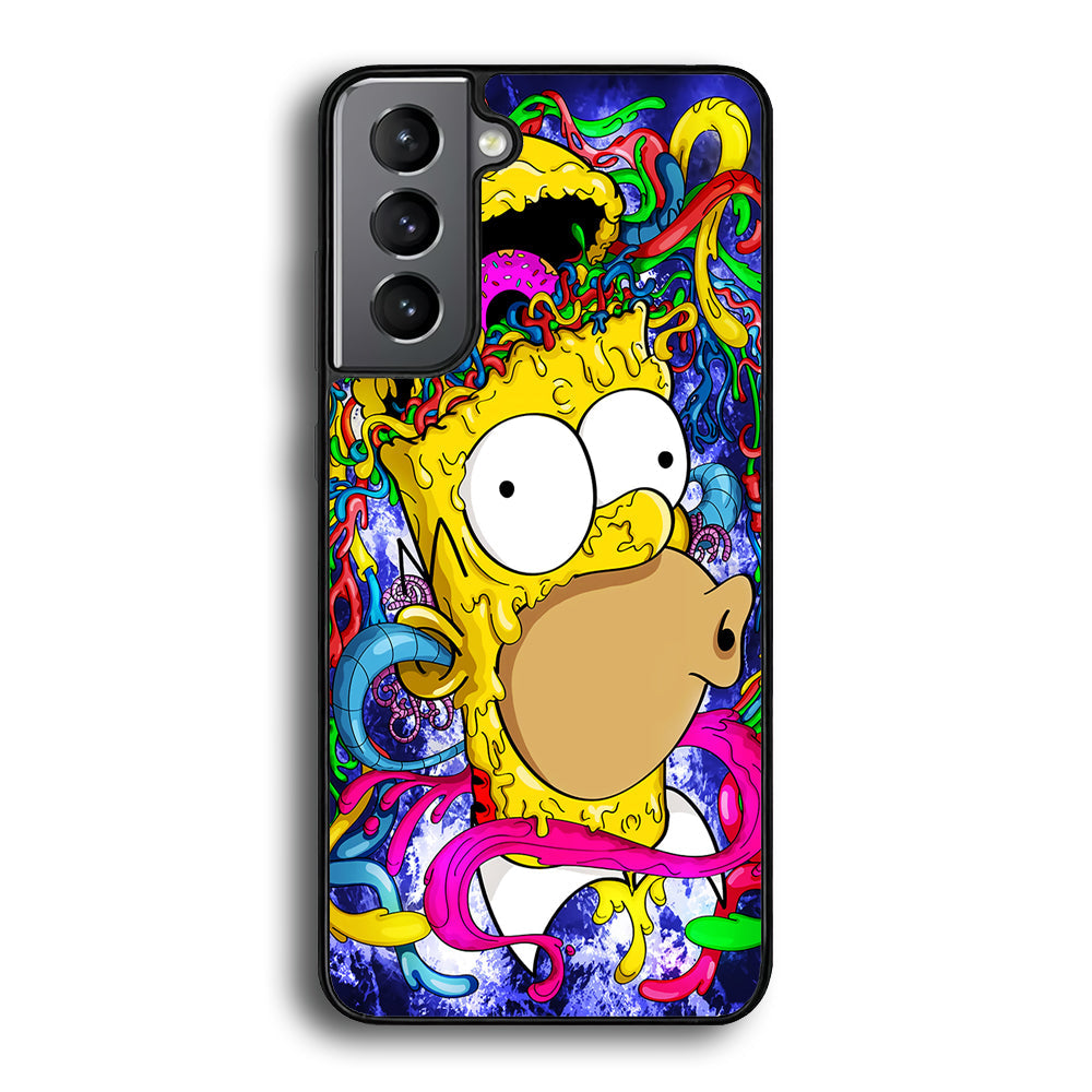 Simpson Homer Abstract Samsung Galaxy S25 Case-Phone Case-Rubber Black (2D Case)-Altracase