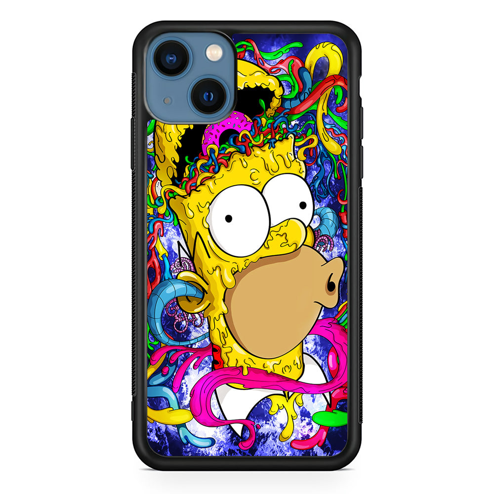 Simpson Homer Abstract iPhone 13 Mini Case-Phone Case-Rubber Black (2D Case)-Altracase