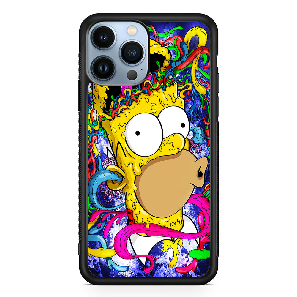 Simpson Homer Abstract iPhone 15 Pro Max Case-Phone Case-Rubber Black (2D Case)-Altracase