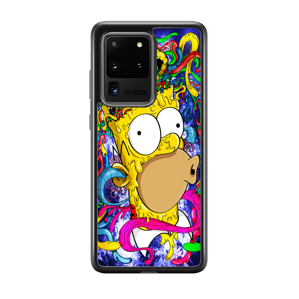 Simpson Homer Abstract Samsung Galaxy S20 Ultra Case-Phone Case-Rubber Black (2D Case)-Altracase