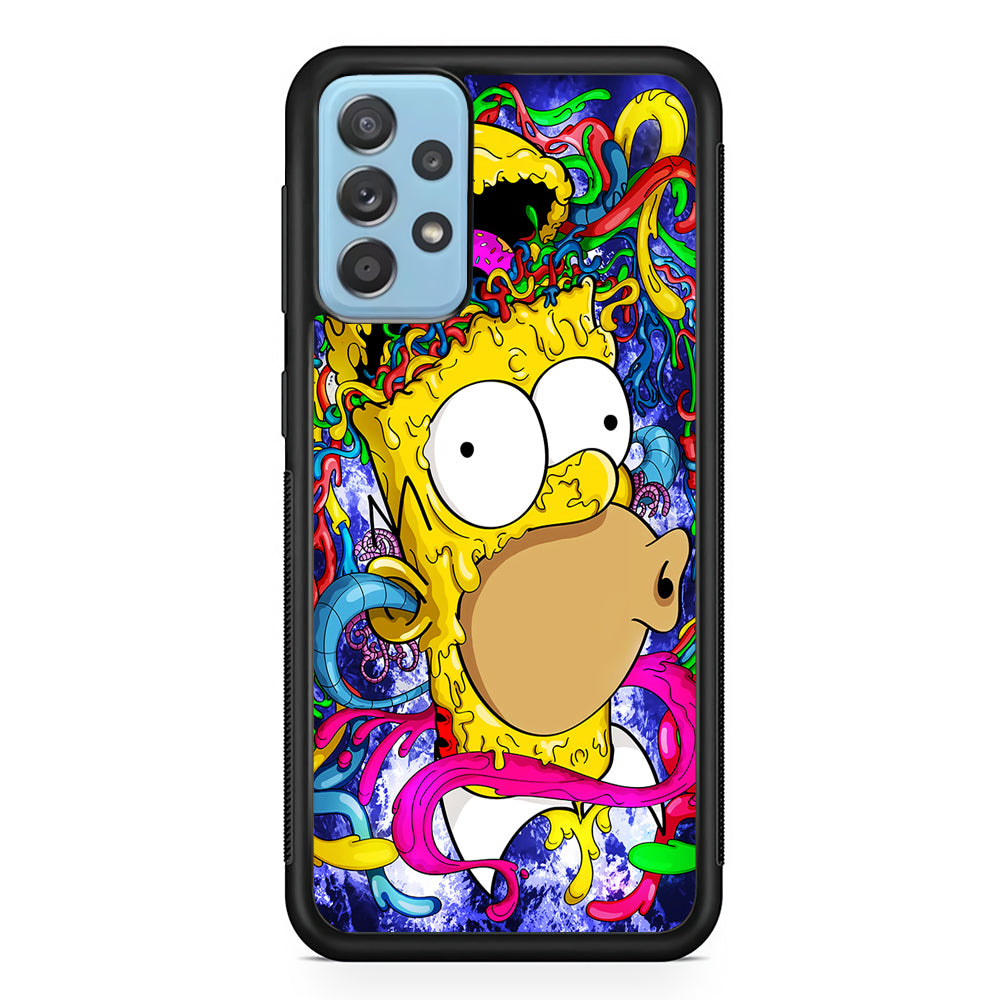 Simpson Homer Abstract Samsung Galaxy A52 Case-Phone Case-Rubber Black (2D Case)-Altracase