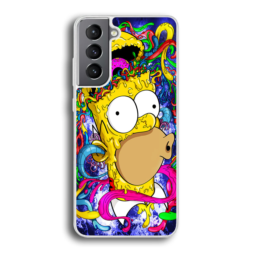 Simpson Homer Abstract Samsung Galaxy S23 Plus Case-Phone Case-Rubber White (2D Case)-Altracase