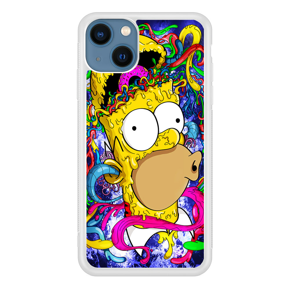 Simpson Homer Abstract iPhone 13 Mini Case-Phone Case-Rubber White (2D Case)-Altracase