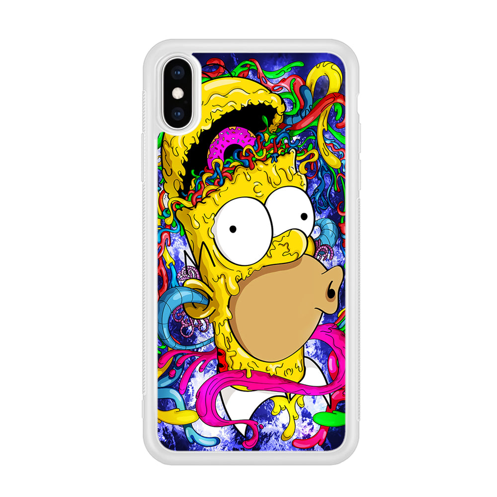 Simpson Homer Abstract iPhone Xs Case-Phone Case-Rubber White (2D Case)-Altracase