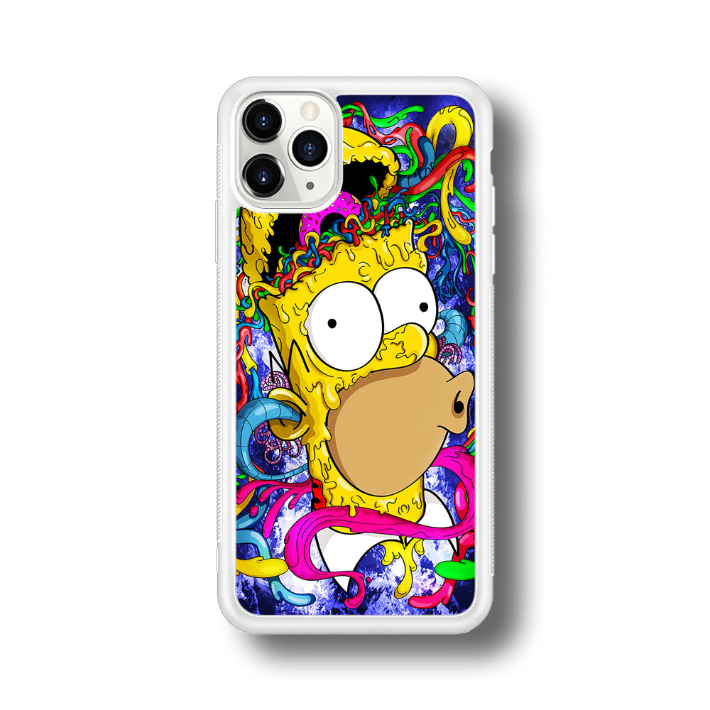 Simpson Homer Abstract iPhone 11 Pro Max Case-Phone Case-Rubber White (2D Case)-Altracase