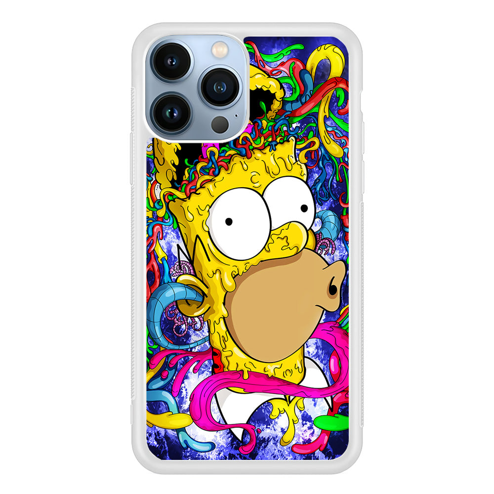 Simpson Homer Abstract iPhone 15 Pro Max Case-Phone Case-Rubber White (2D Case)-Altracase