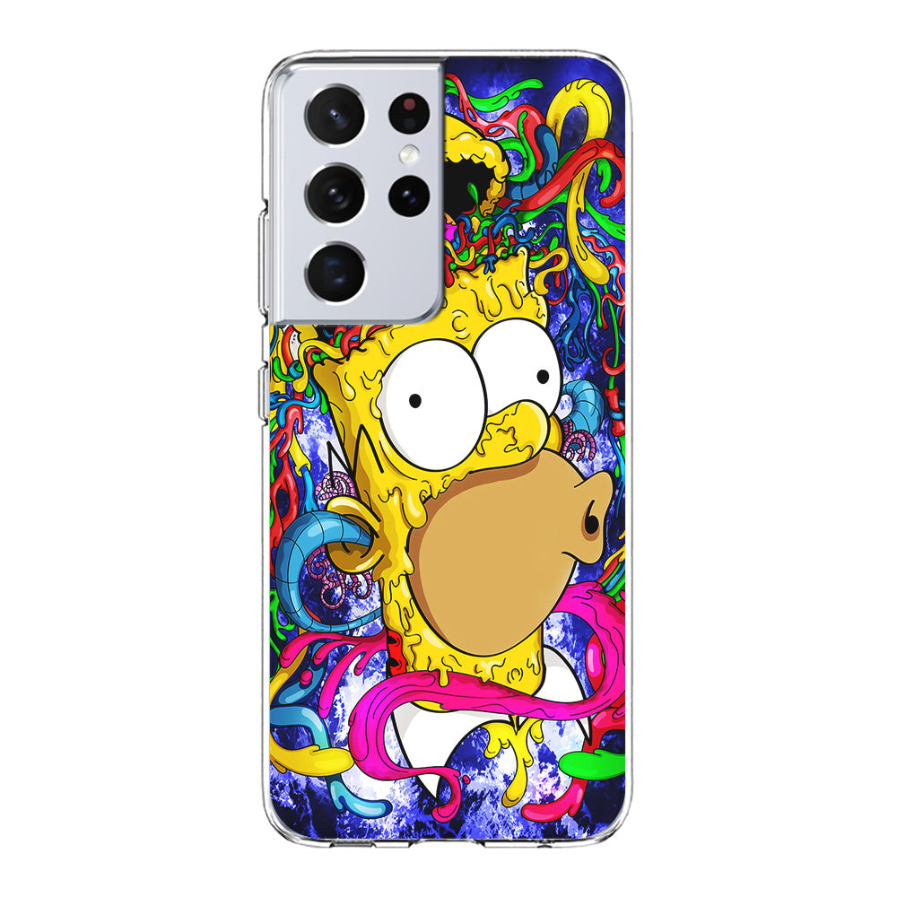 Simpson Homer Abstract Samsung Galaxy S21 Ultra Case-Phone Case-Clear Soft Case-Altracase