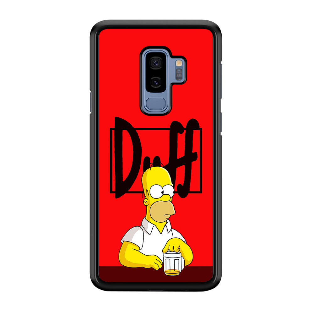 Simpson Homer Duff Red Samsung Galaxy S9 Plus Case-Phone Case-Rubber Black (2D Case)-Altracase