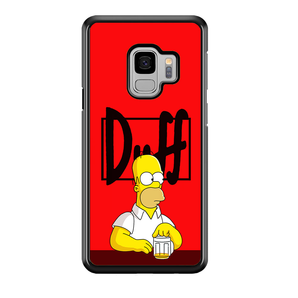Simpson Homer Duff Red Samsung Galaxy S9 Case-Phone Case-Rubber Black (2D Case)-Altracase