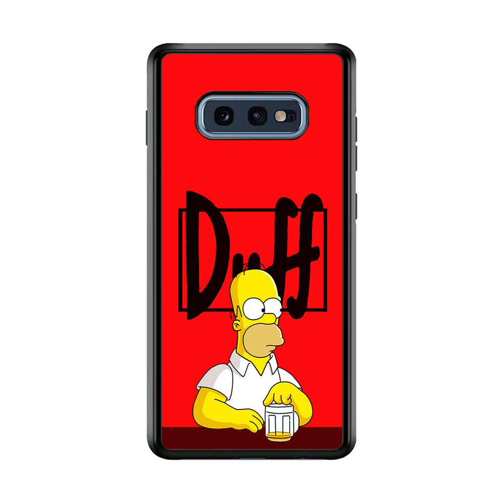 Simpson Homer Duff Red Samsung Galaxy S10E Case-Phone Case-Rubber Black (2D Case)-Altracase