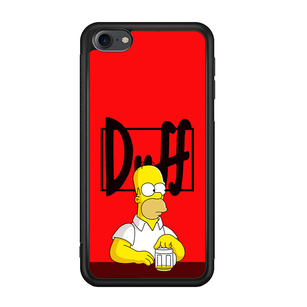 Simpson Homer Duff Red iPod Touch 6 Case-Phone Case-Rubber White (2D Case)-Altracase