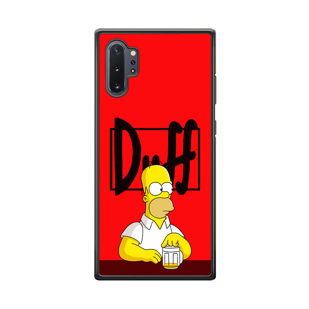 Simpson Homer Duff Red Samsung Galaxy Note 10 Plus Case-Phone Case-Rubber Black (2D Case)-Altracase