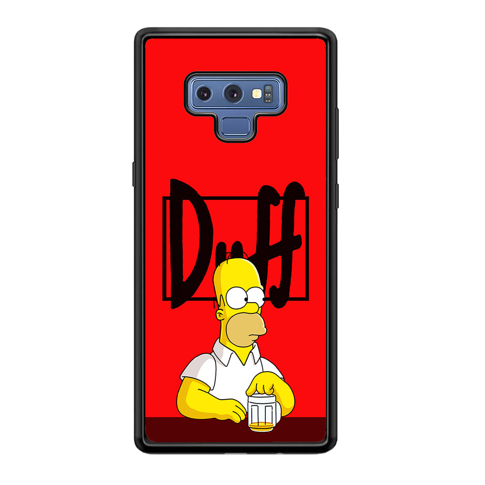 Simpson Homer Duff Red Samsung Galaxy Note 9 Case-Phone Case-Rubber Black (2D Case)-Altracase