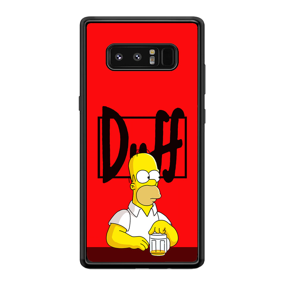 Simpson Homer Duff Red Samsung Galaxy Note 8 Case-Phone Case-Rubber Black (2D Case)-Altracase
