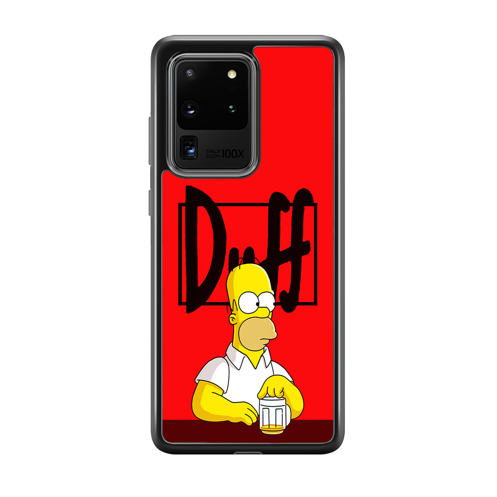 Simpson Homer Duff Red Samsung Galaxy S20 Ultra Case-Phone Case-Tempered Glass Case-Altracase
