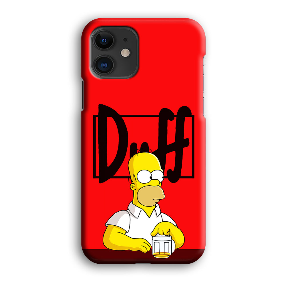 Simpson Homer Duff Red iPhone 12 Case-Phone Case-3D Case-Altracase