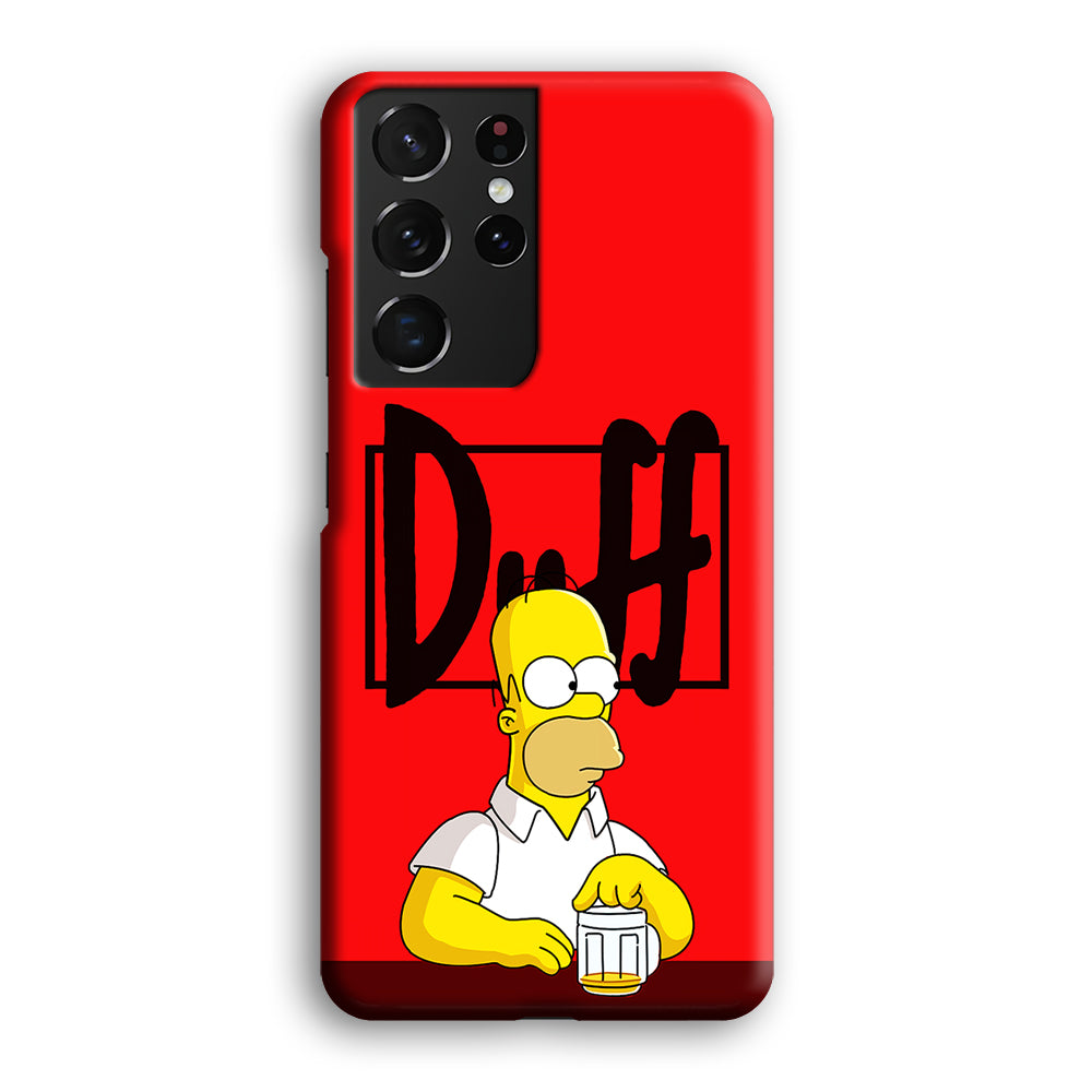 Simpson Homer Duff Red Samsung Galaxy S21 Ultra Case-Phone Case-3D Case-Altracase