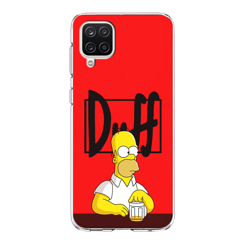 Simpson Homer Duff Red Samsung Galaxy A12 Case-Phone Case-Clear Soft Case-Altracase