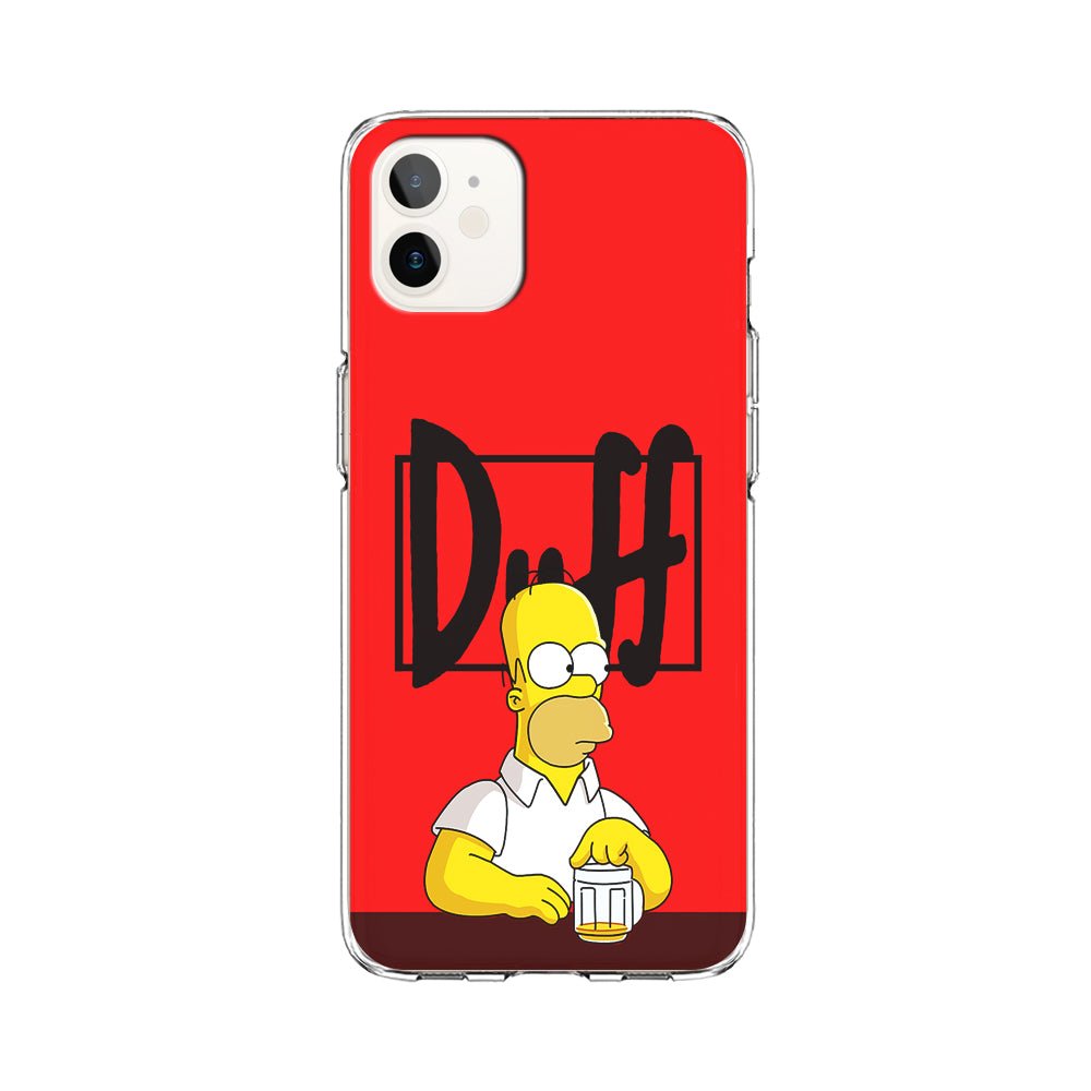 Simpson Homer Duff Red iPhone 12 Case-Phone Case-Clear Soft Case-Altracase