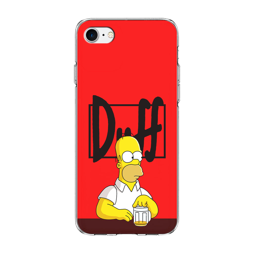 Simpson Homer Duff Red iPhone SE 2020 Case-Phone Case-Clear Soft Case-Altracase