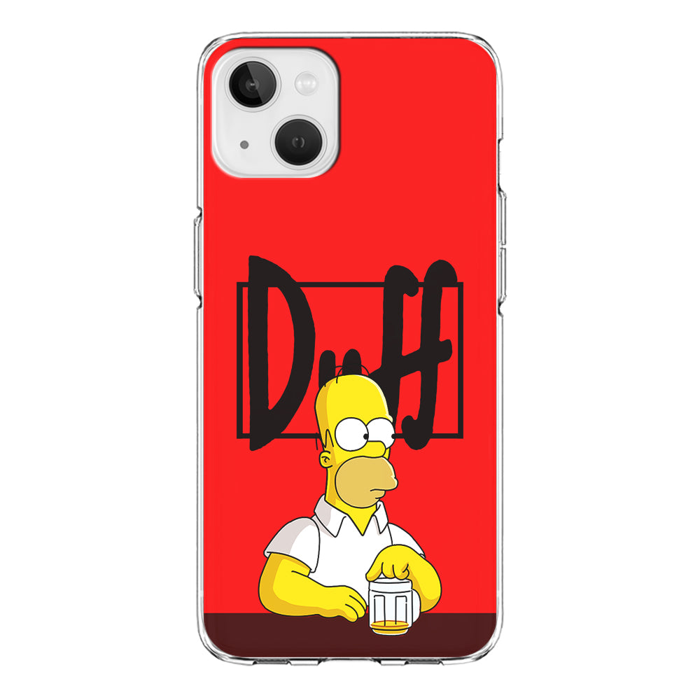 Simpson Homer Duff Red iPhone 13 Mini Case-Phone Case-Clear Soft Case-Altracase