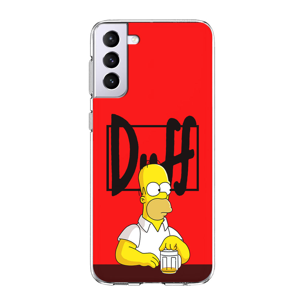 Simpson Homer Duff Red Samsung Galaxy S24 Case-Phone Case-Clear Soft Case-Altracase