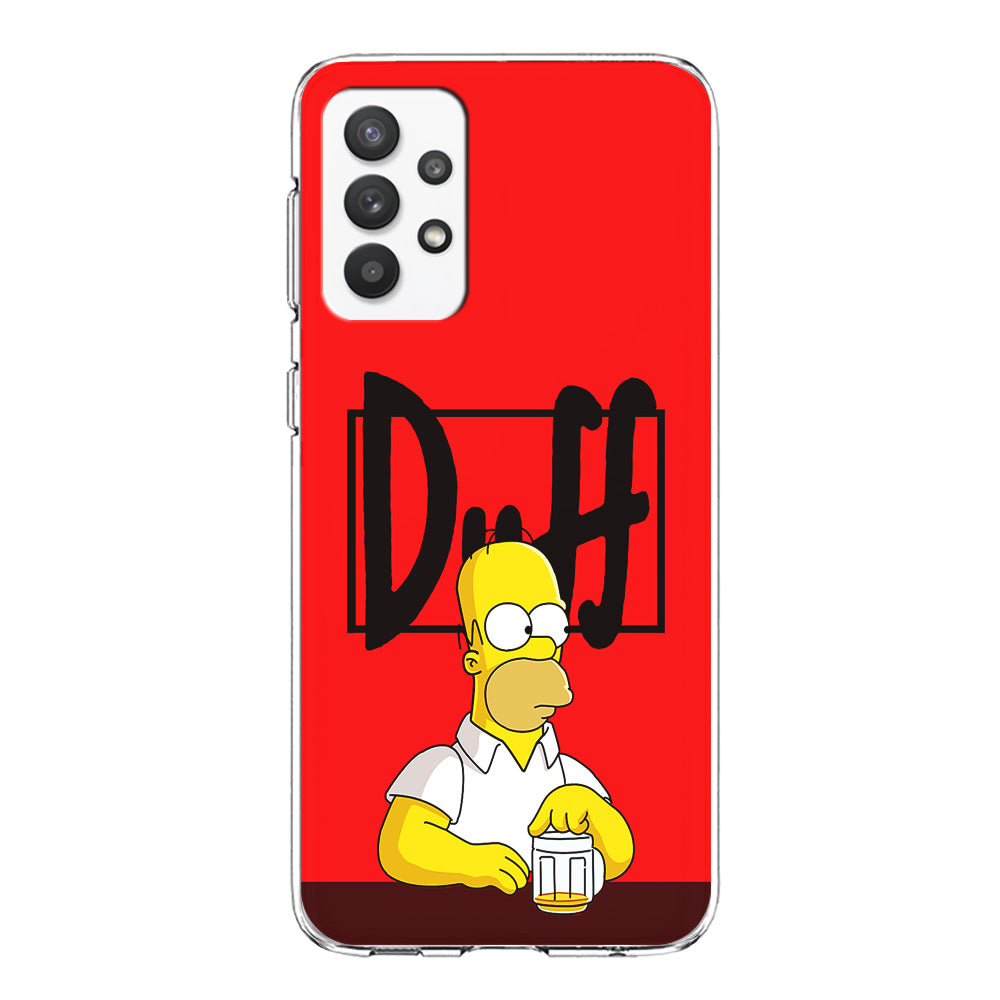 Simpson Homer Duff Red Samsung Galaxy A32 Case-Phone Case-Clear Soft Case-Altracase