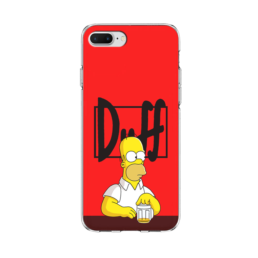 Simpson Homer Duff Red iPhone 8 Plus Case-Phone Case-Clear Soft Case-Altracase