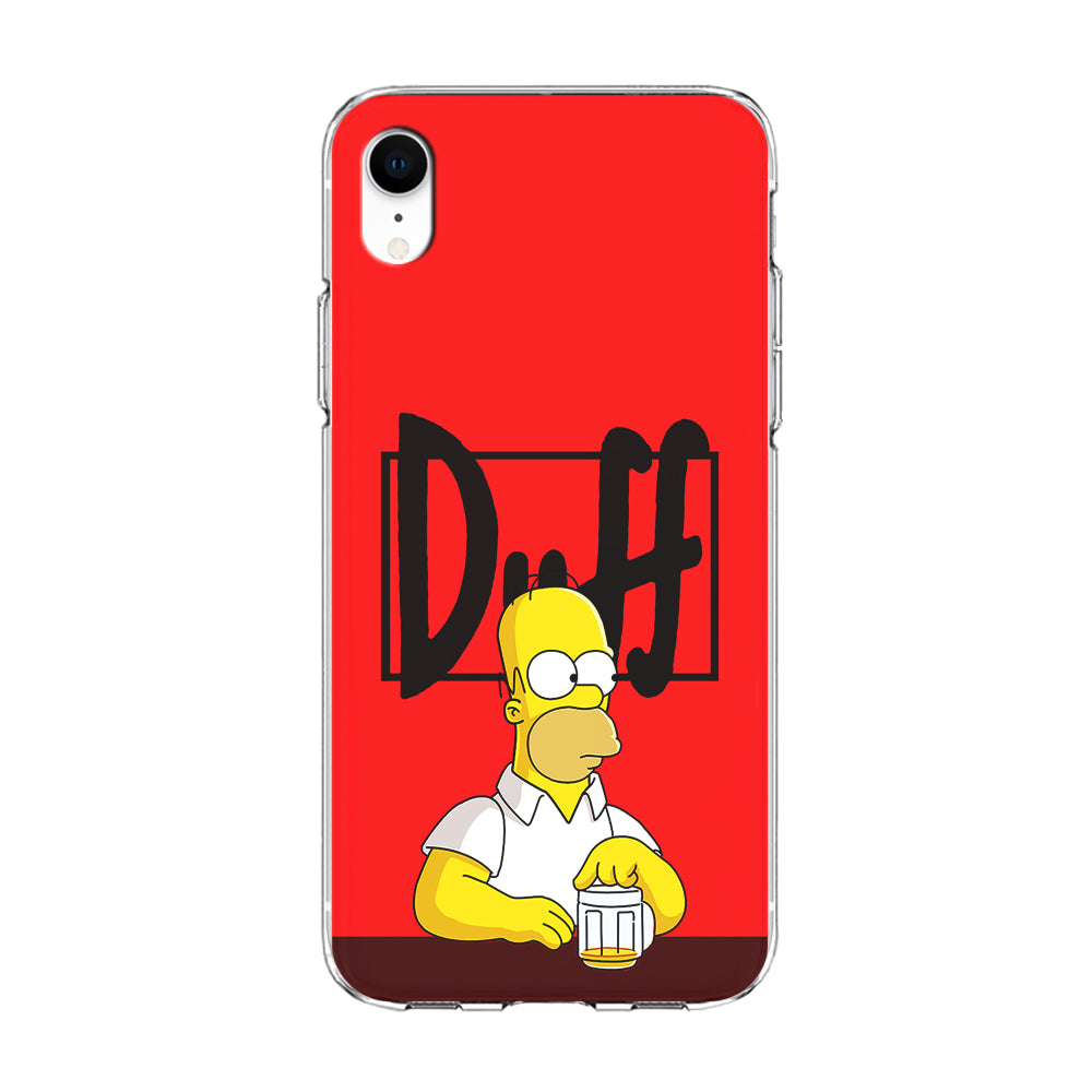Simpson Homer Duff Red iPhone XR Case-Phone Case-Clear Soft Case-Altracase