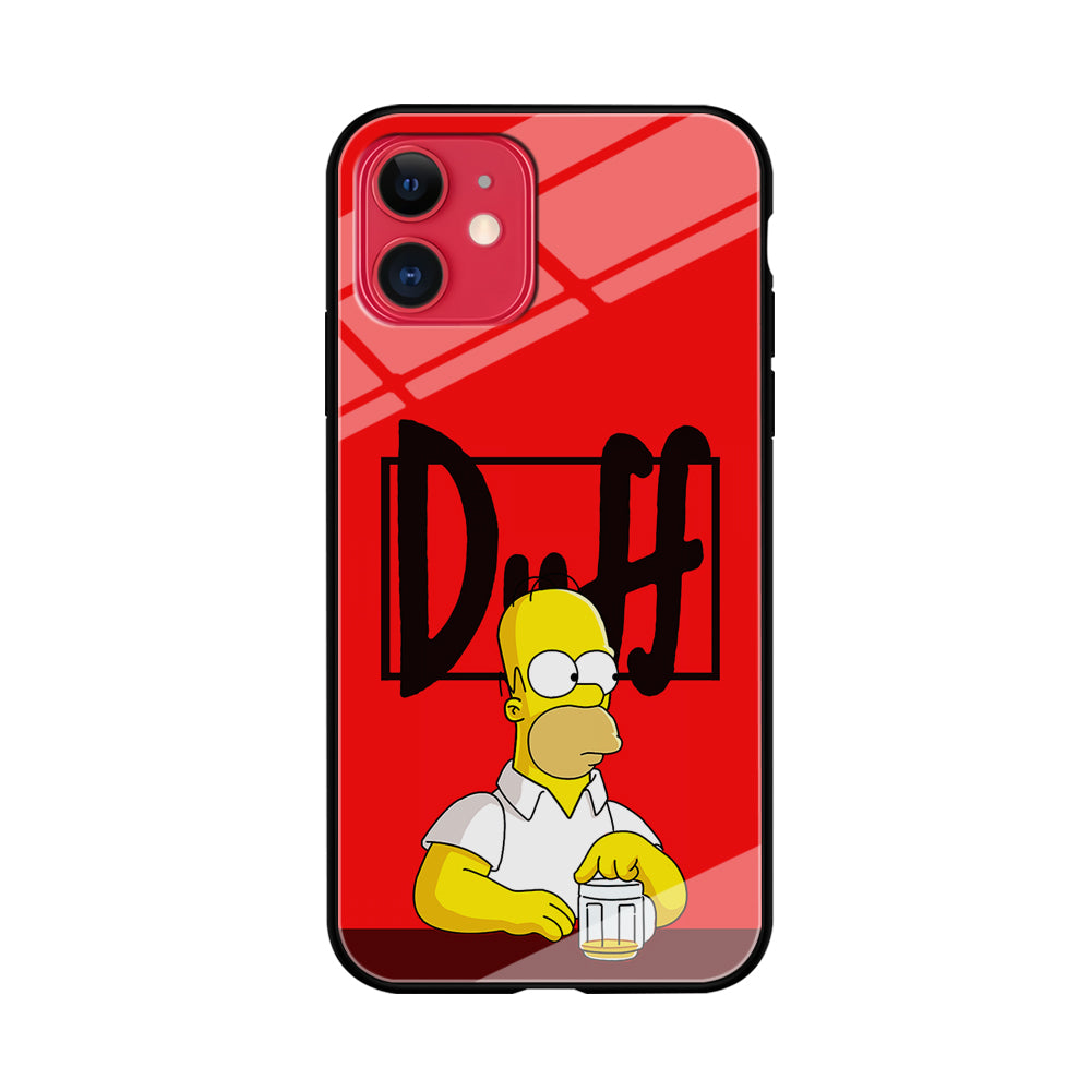 Simpson Homer Duff Red iPhone 11 Case-Phone Case-Tempered Glass Case-Altracase